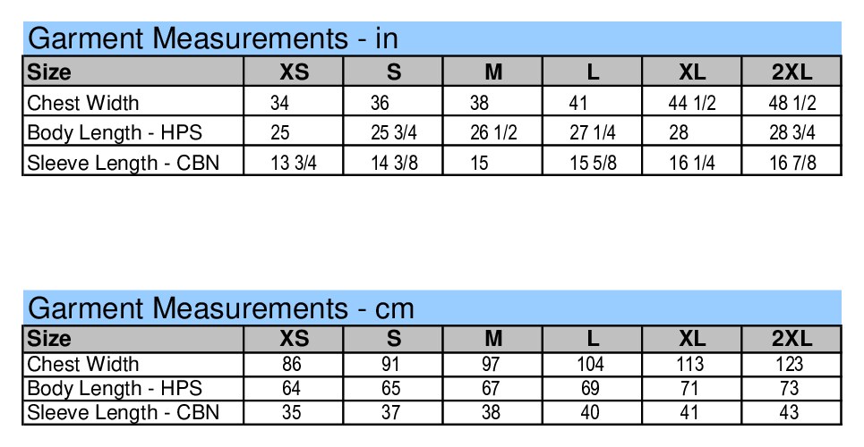 Size chart