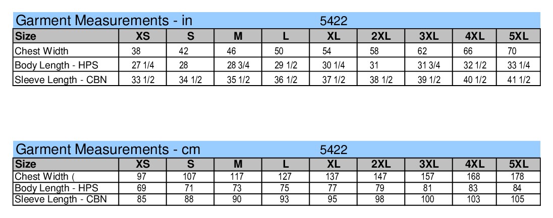 Size chart