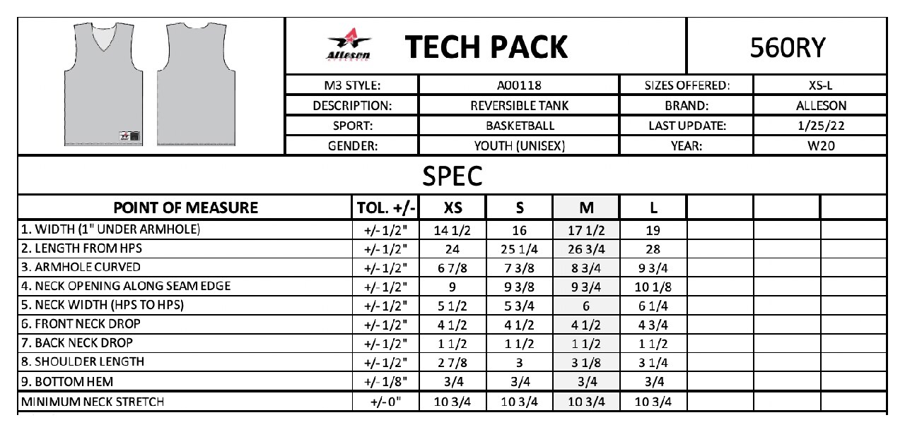 Size chart