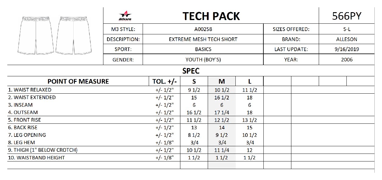 Size chart
