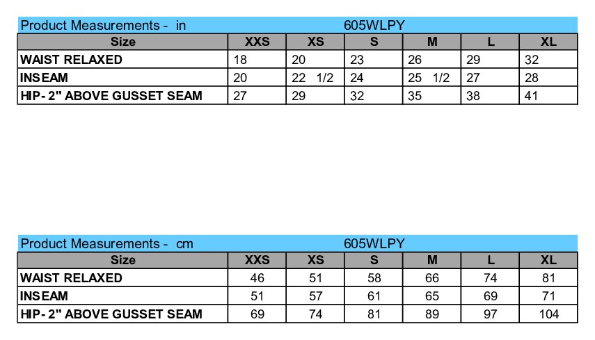 Size chart