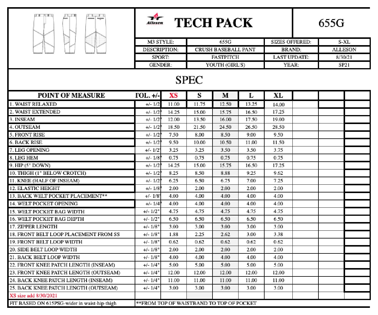 Size chart