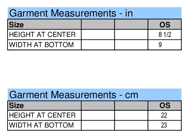 Size chart