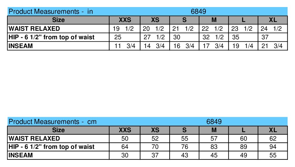 Size chart