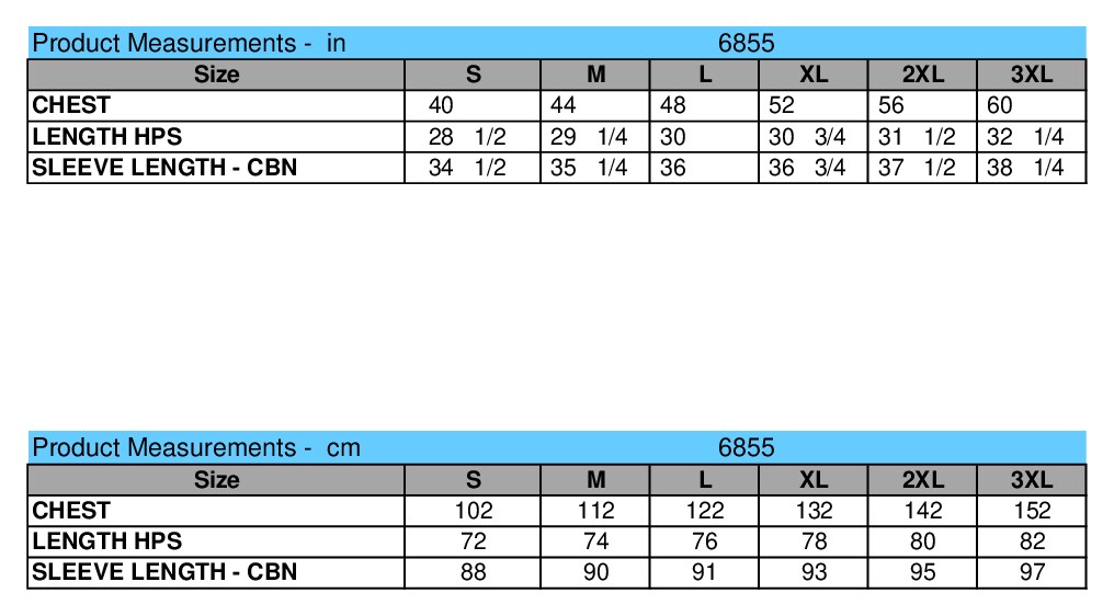 Size chart