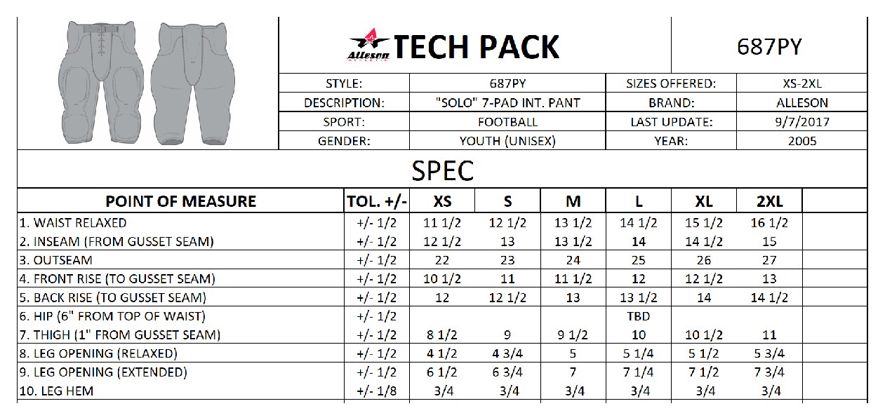 Size chart