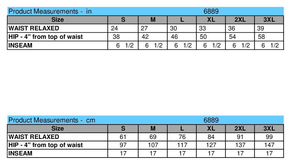 Size chart