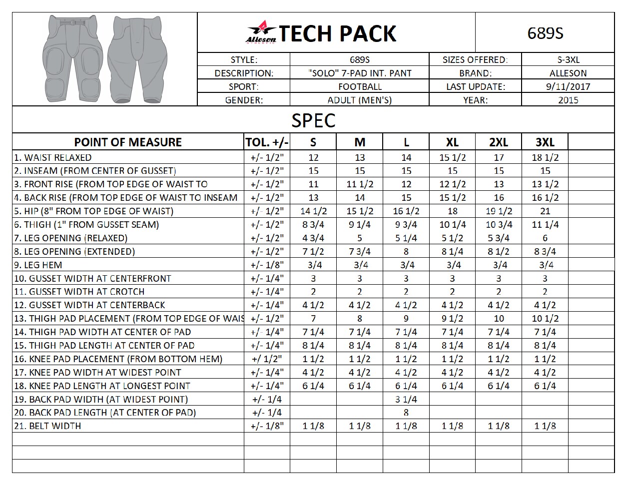 Size chart