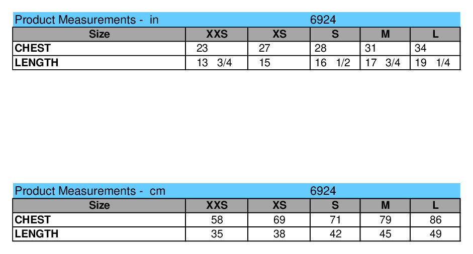 Size chart