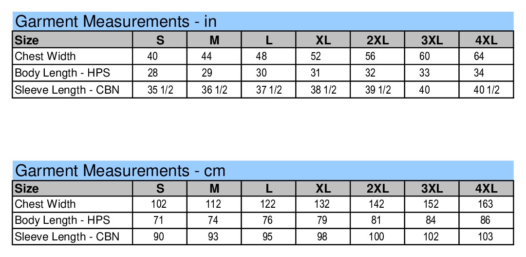 Size chart