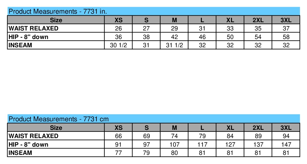 Size chart
