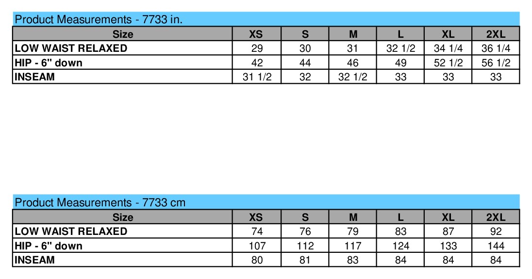 Size chart