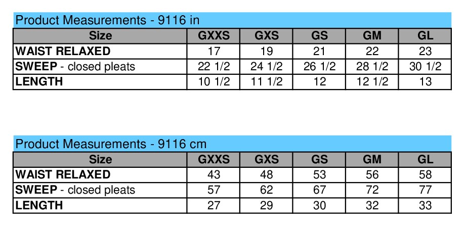 Size chart