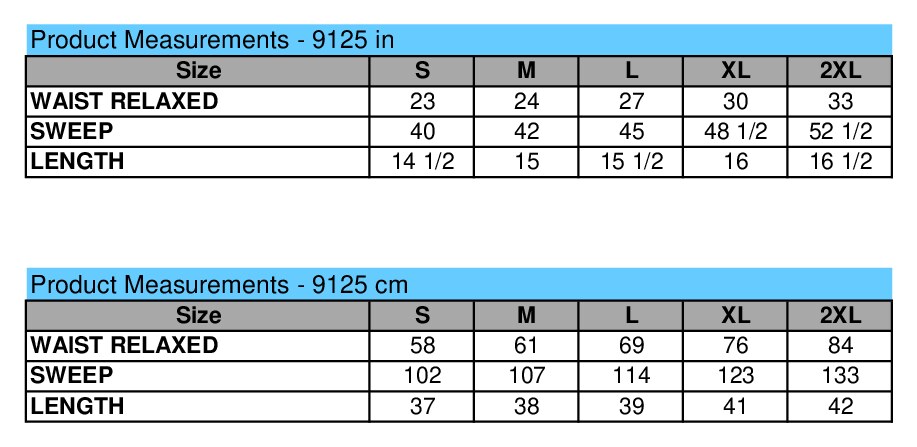 Size chart