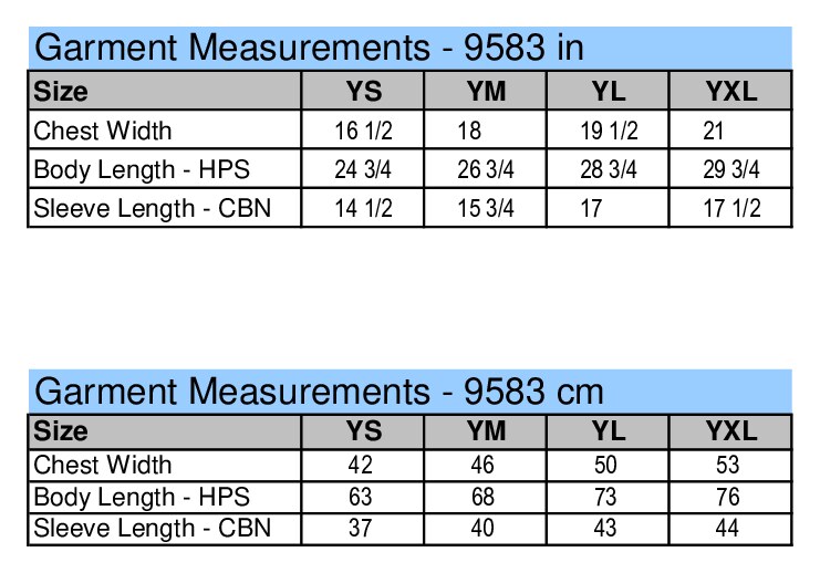 Size chart