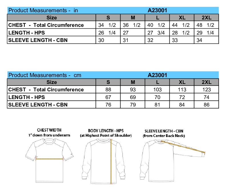Size chart