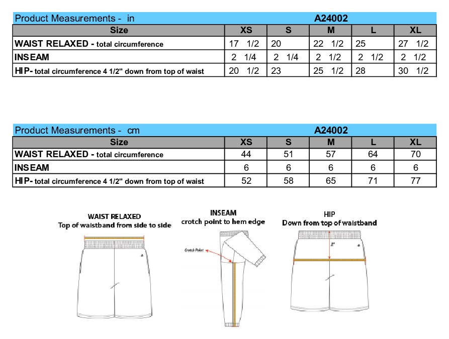 Size chart