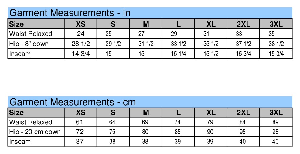 Size chart