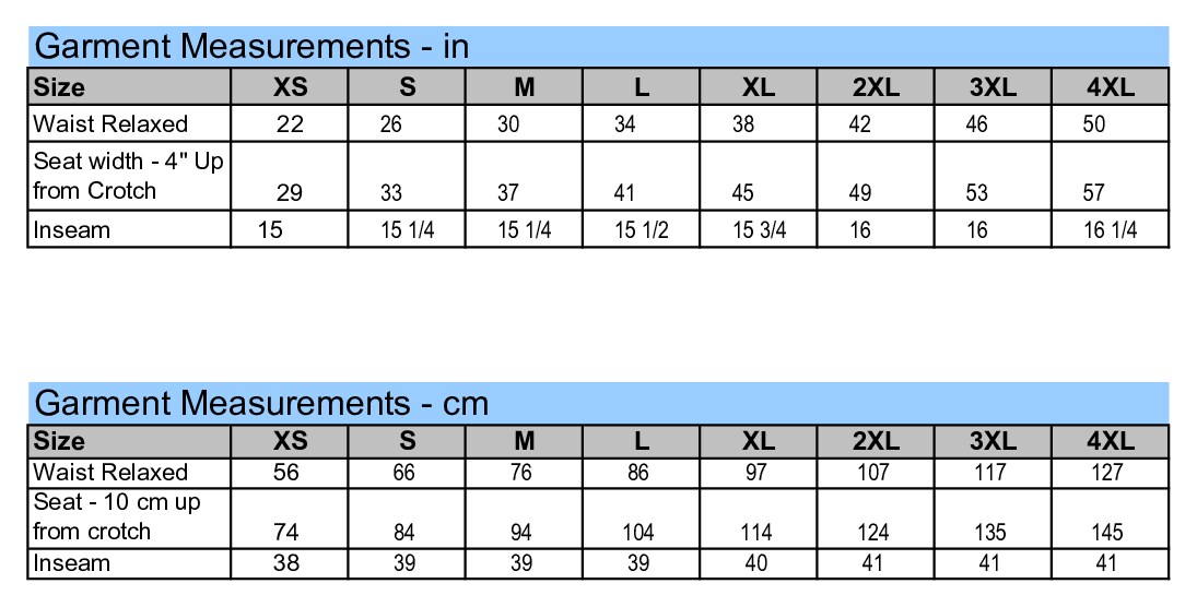 Size chart