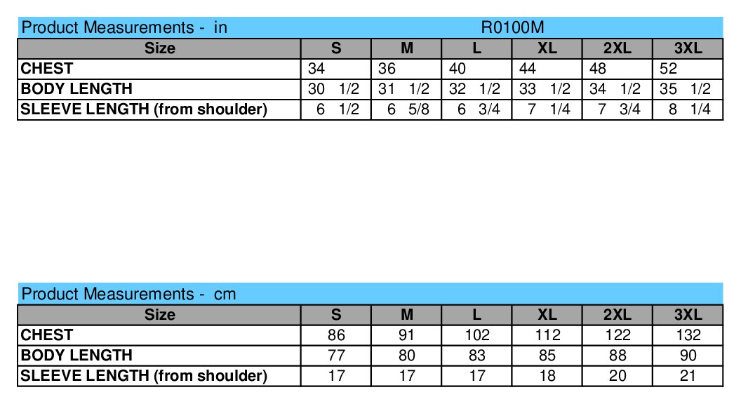 Size chart