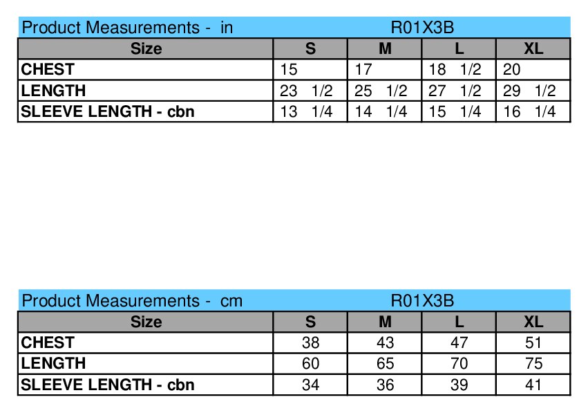 Size chart