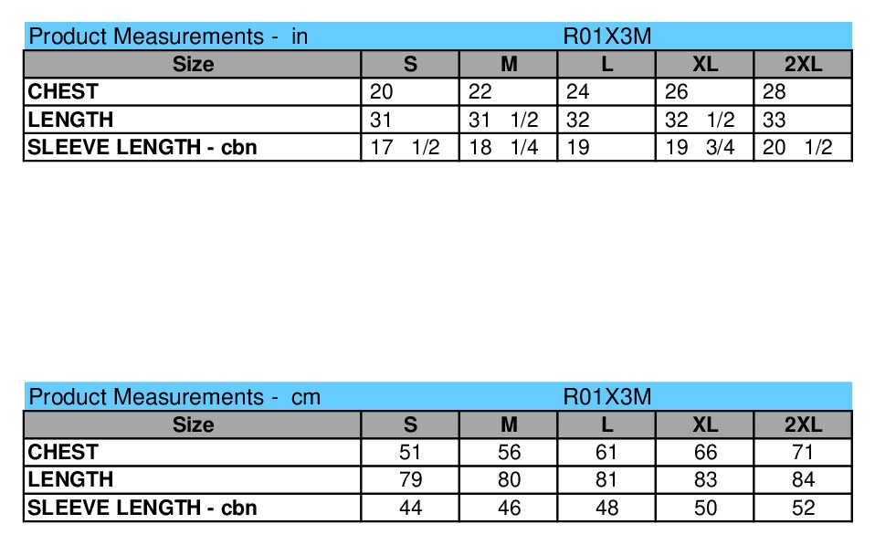 Size chart