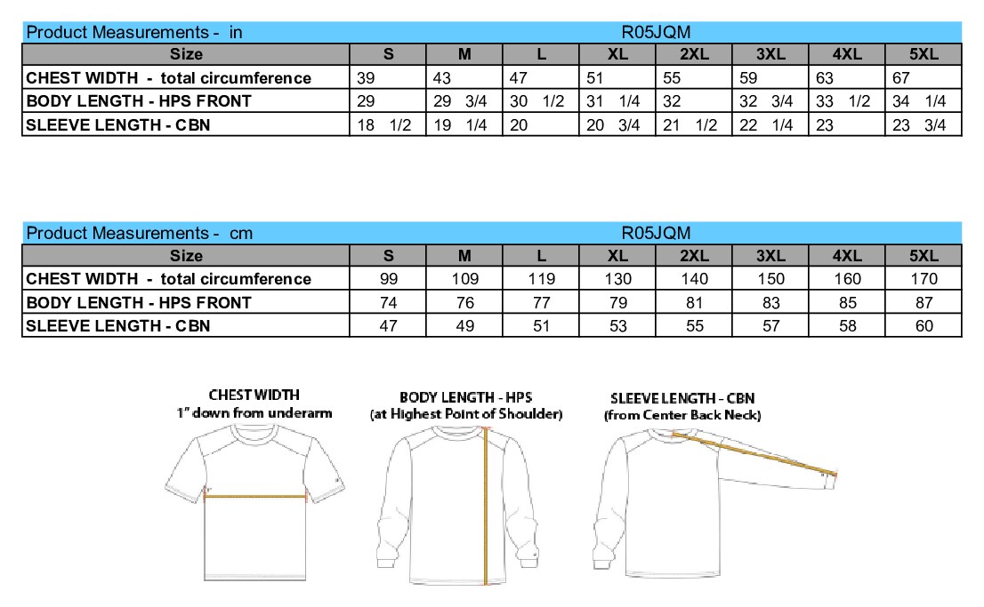 Size chart