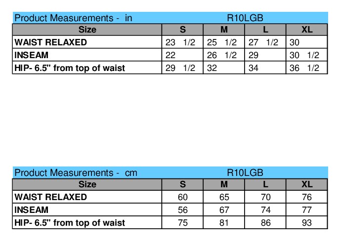 Size chart