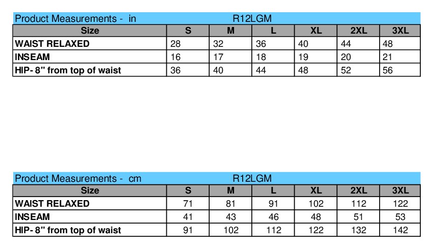 Size chart