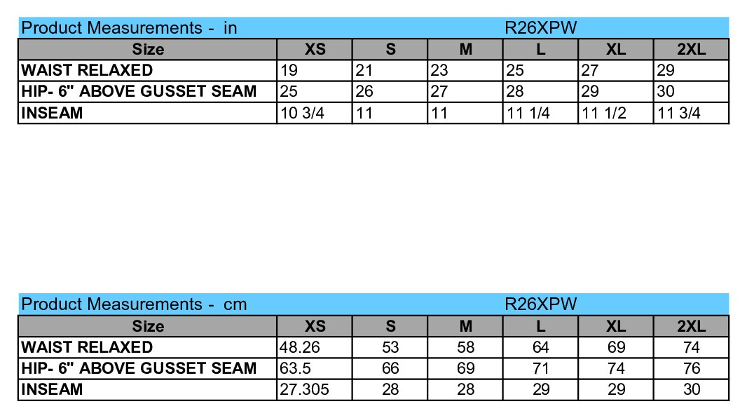 Size chart
