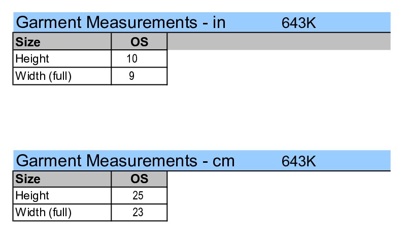 Size chart